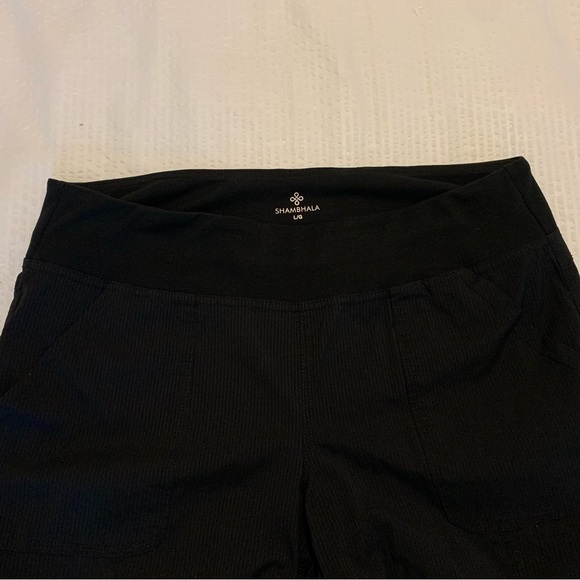Shambhala ruched woven active pants Marks W Wearhouse Sz L Black Like brand new - Picture 2 of 4